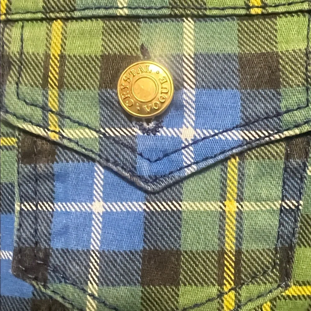 Fiorucci Blue and Green Plaid Kids Vest